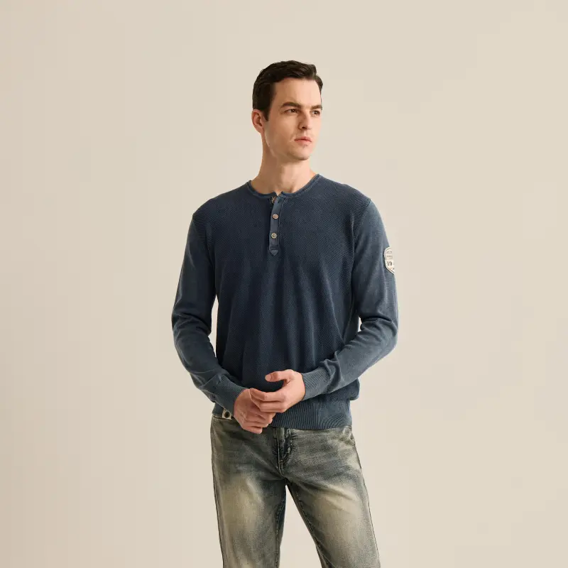 MCS Knitwear Men Gray Blue-2
