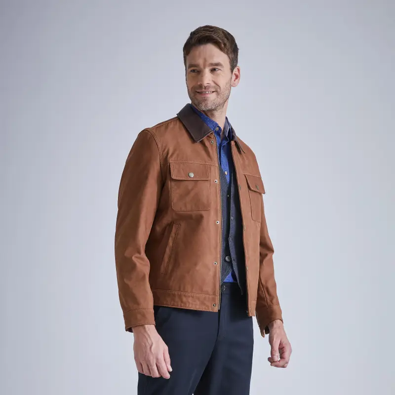 MCS Leather Jacket Men's Coffee-3