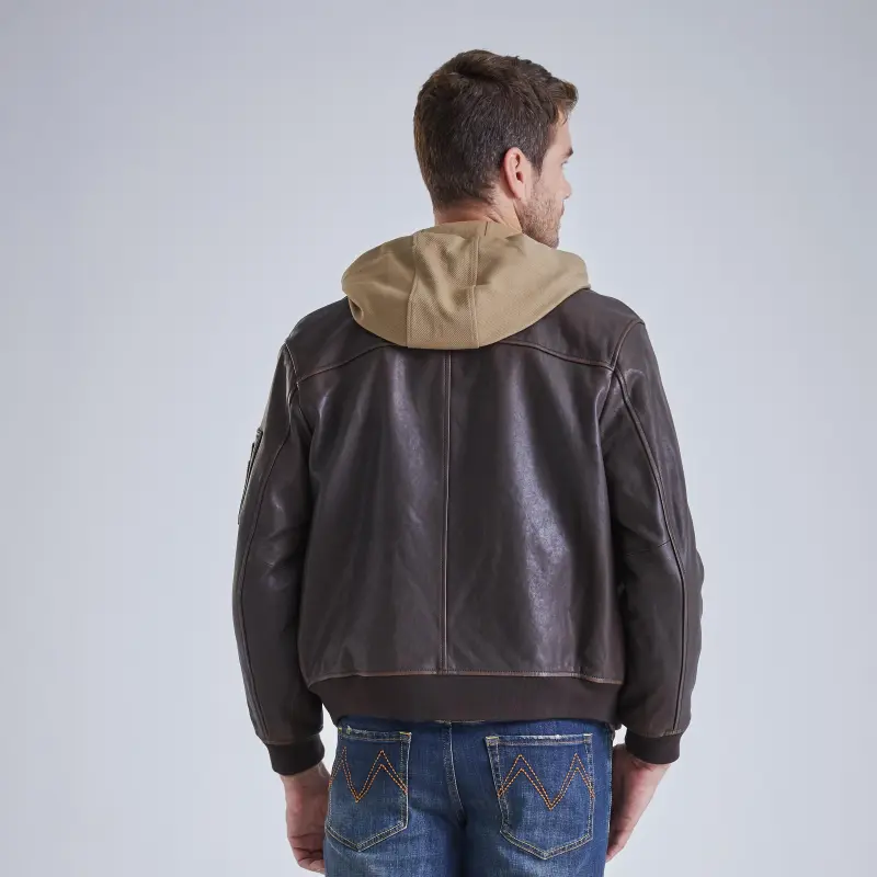 MCS Leather Jacket Men's Dark Coffee-5