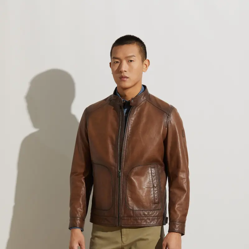 MCS Leather Jacket Men's Coffee-2