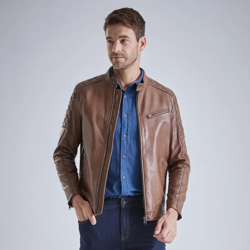 MCS Leather Jacket Men's Coffee-3