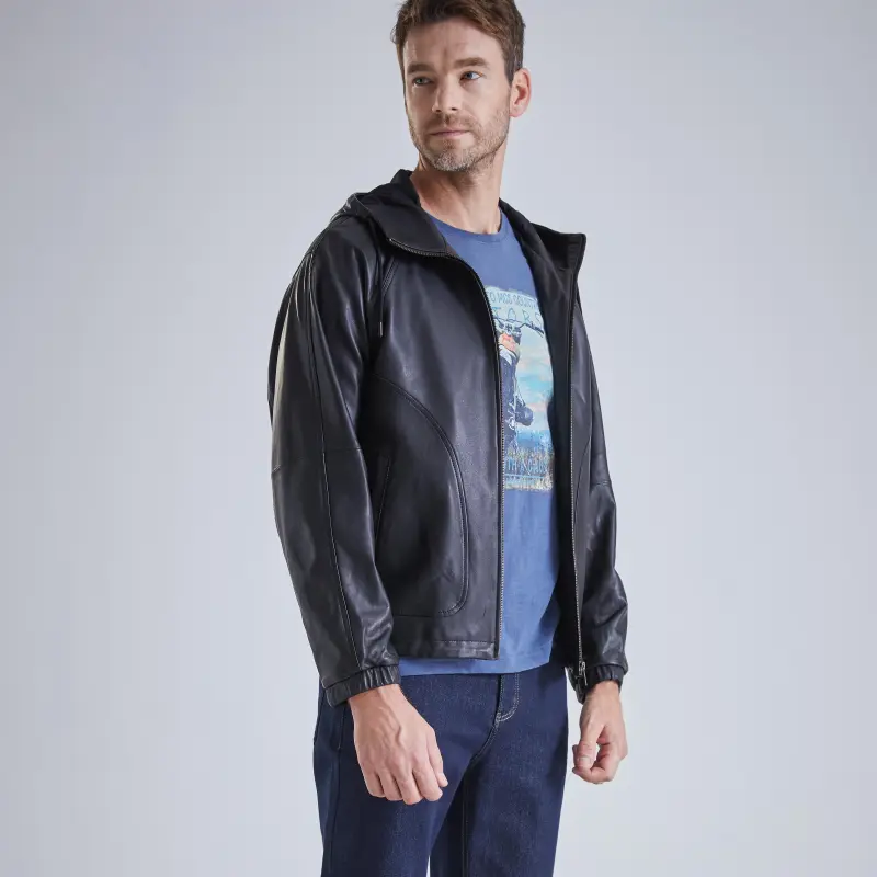MCS Leather Jackets Men Black-2