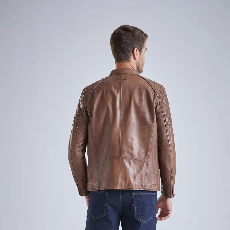 MCS Leather Jacket Men's Coffee-5