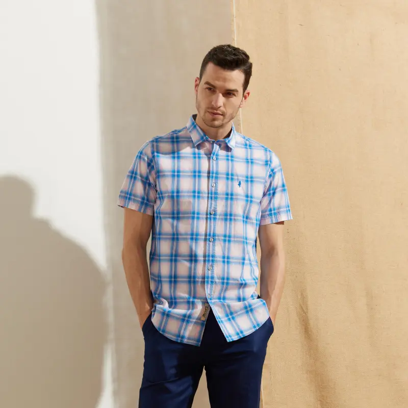 MCS Shirts Men Gray Blue K2-2
