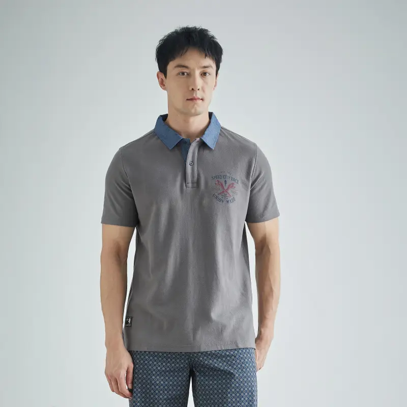 MCS Polo Shirts Men Gray Z5-4