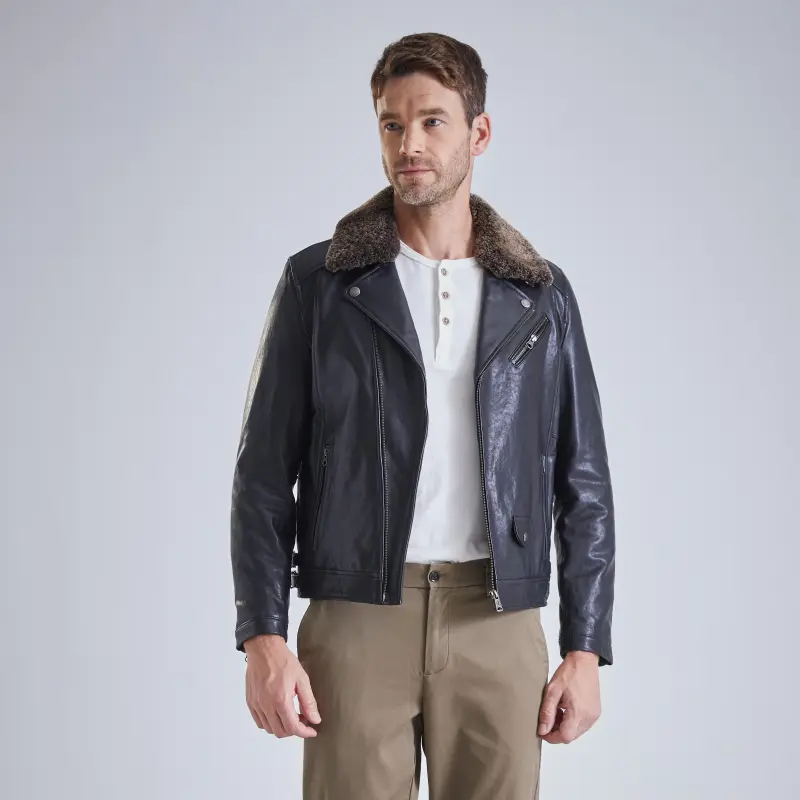 MCS Leather Jackets Men Black-2