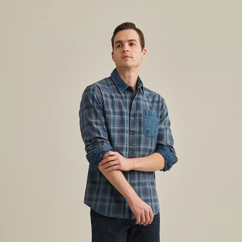 MCS Shirts Men Gray Blue-3