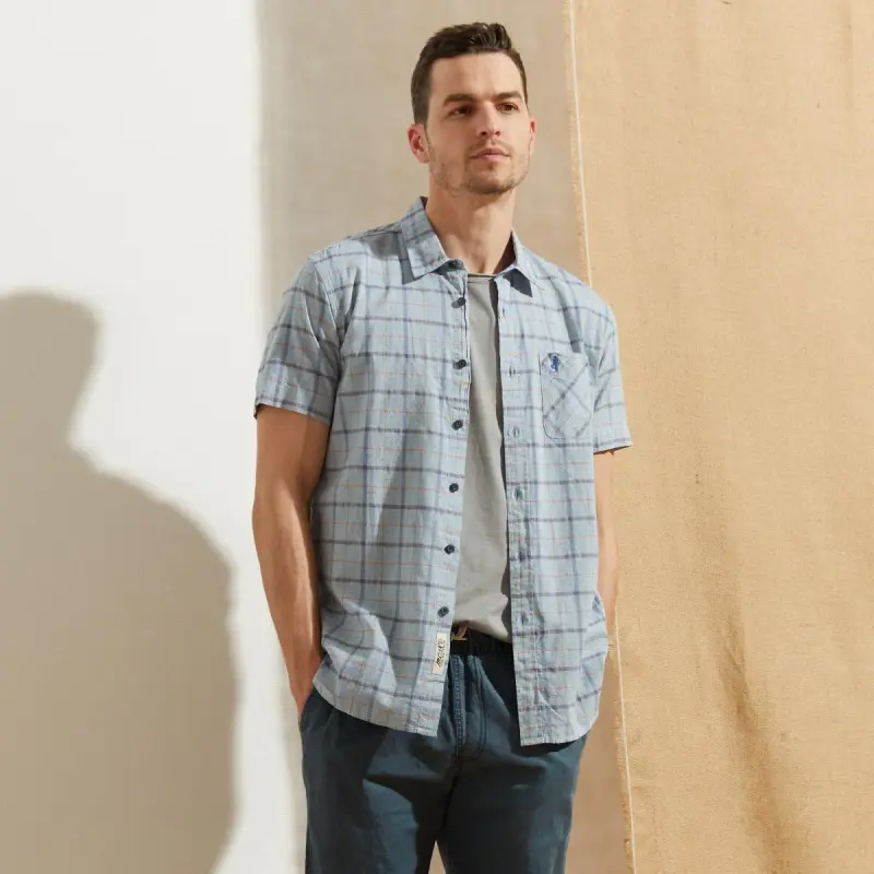 MCS Shirts Men Light Gray Blue-3