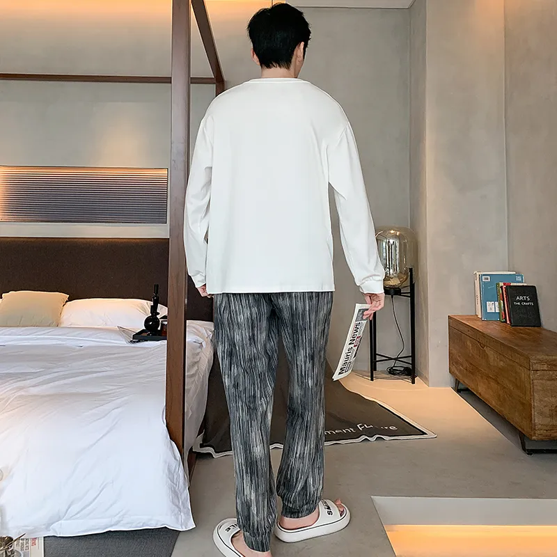Lan Miao Pajama Set Men's White-1