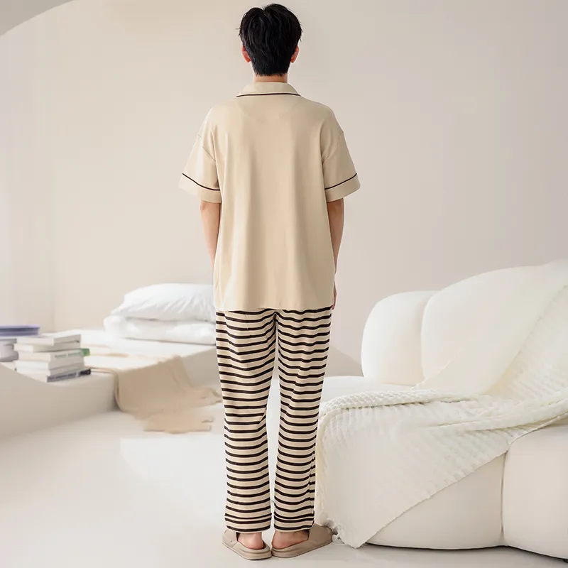 Lan Miao Pajama Set Men's GEY 100% Cotton Men's 705-1