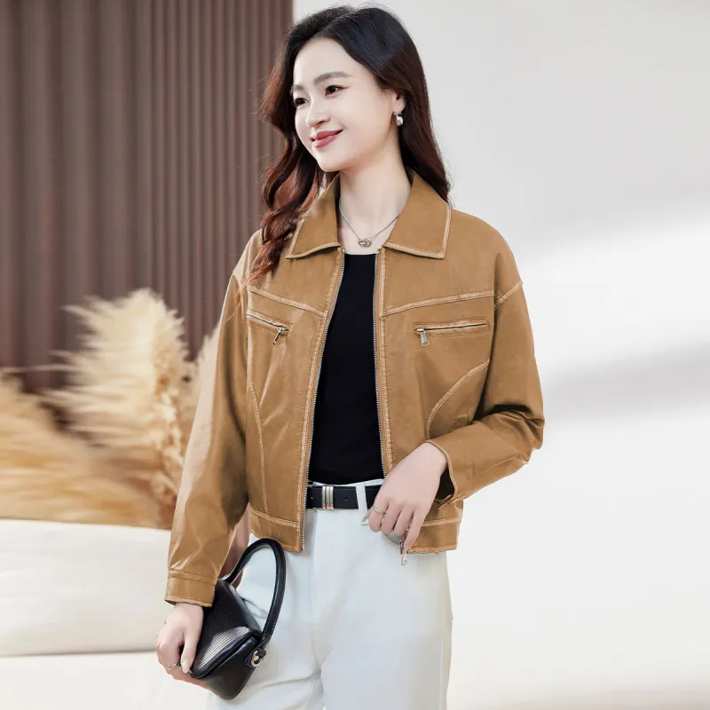 Fele.d Leather Jackets Women's-6
