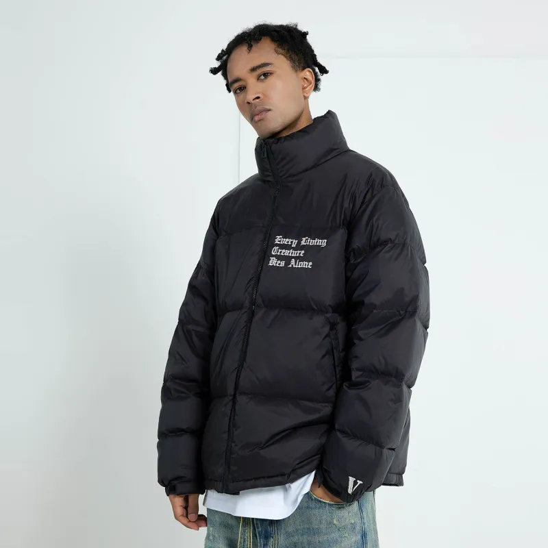 VLONE Down Jacket Unisex Black Silver-4