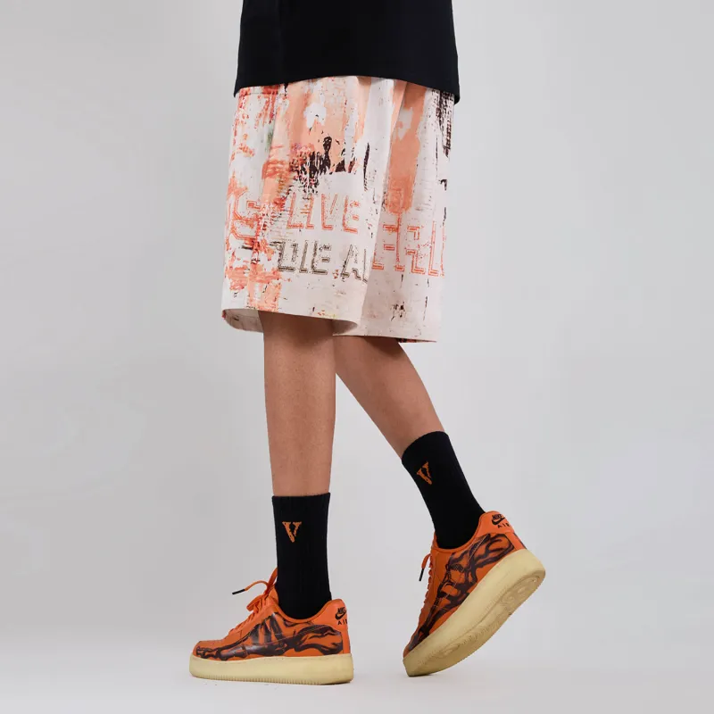VLONE Casual Shorts Unisex Set Of 2 Black+Gray Pink-2
