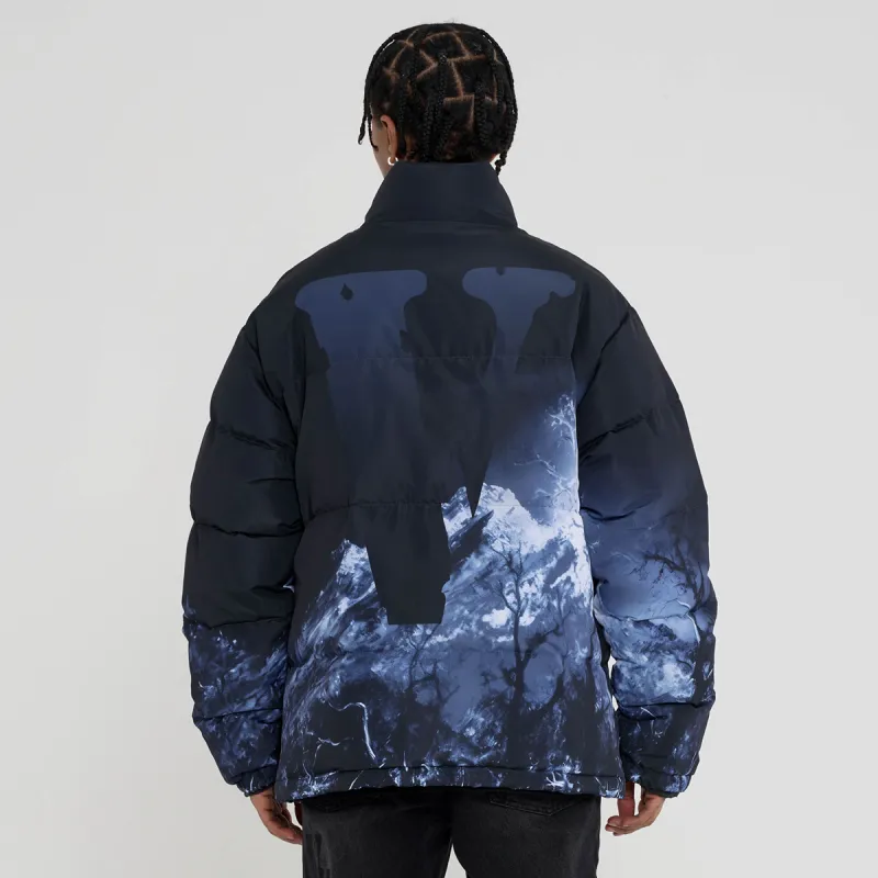 VLONE Down Jackets Unisex Black Cyan-2