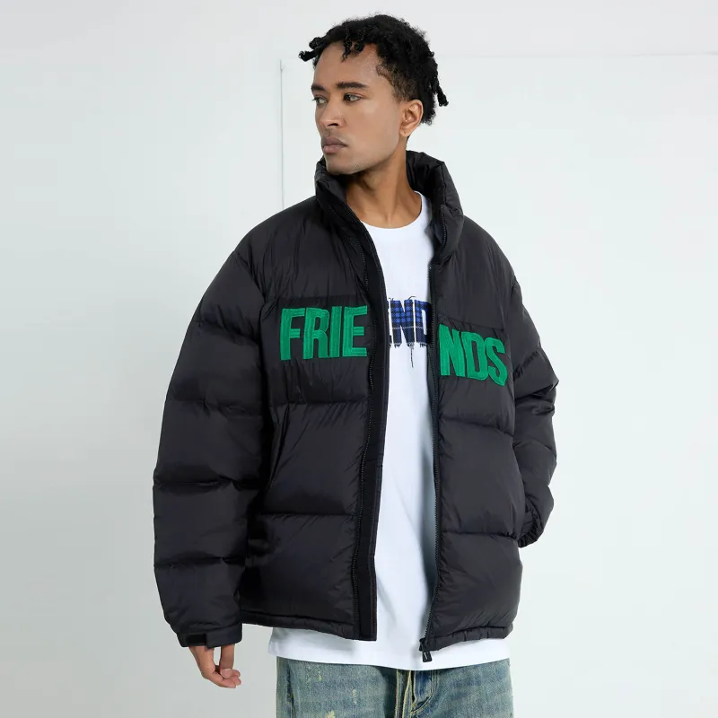 VLONE Down Jacket Unisex Black Green-6