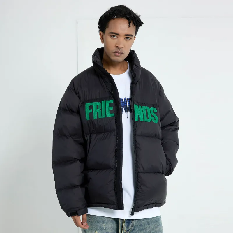 VLONE Down Jacket Unisex Black Green-4