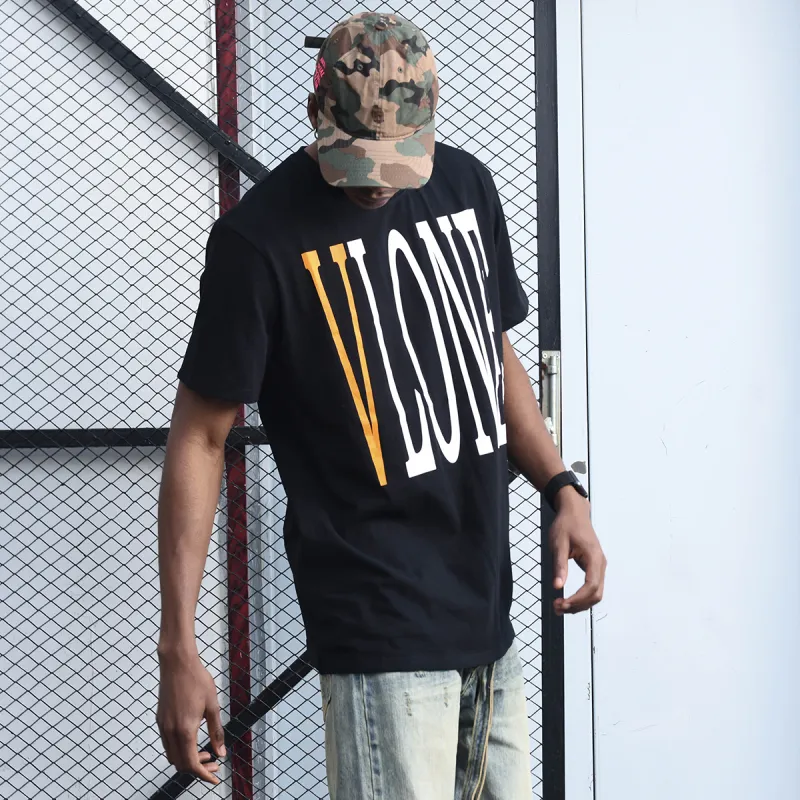 VLONE T Shirt Unisex Black Yellow-2