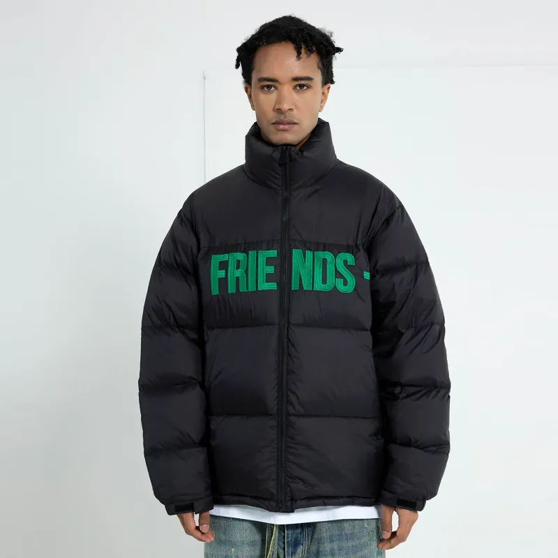VLONE Down Jacket Unisex Black Green-1