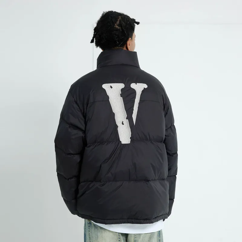 VLONE Down Jacket Unisex Black Silver-7
