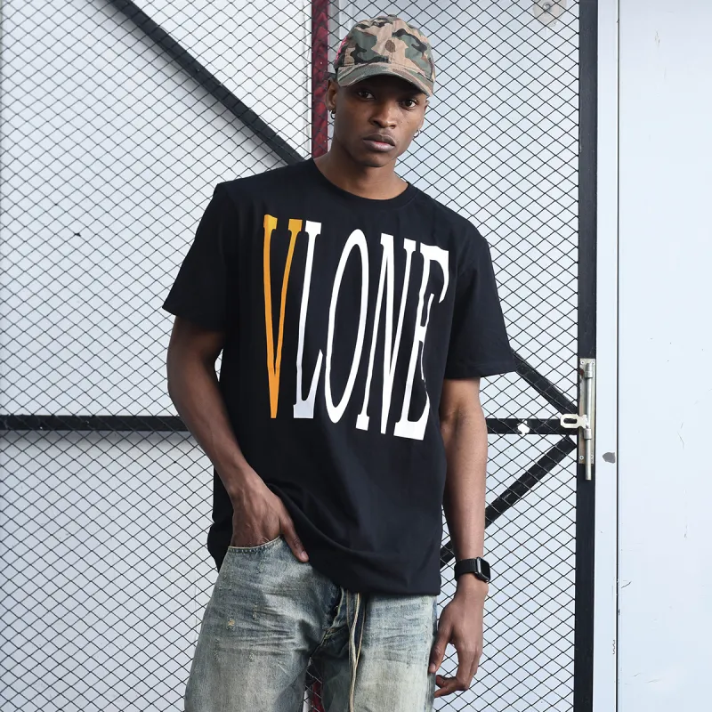 VLONE T Shirt Unisex Black Yellow-3