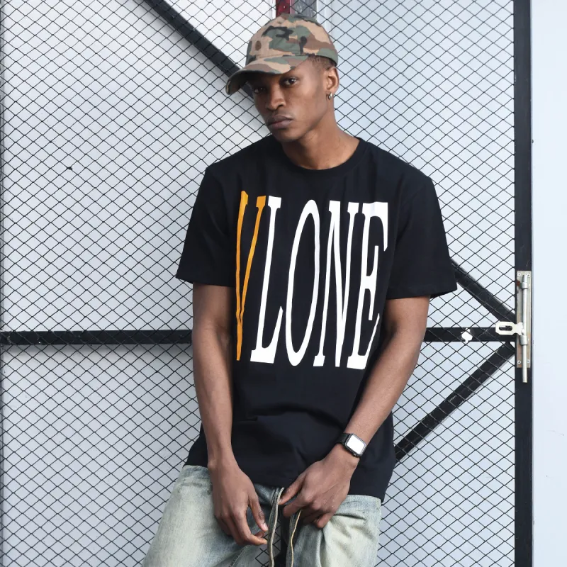 VLONE T Shirt Unisex Black Yellow-6