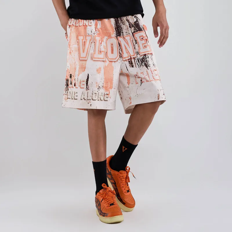 VLONE Casual Shorts Unisex Set Of 2 Black+Gray Pink-4