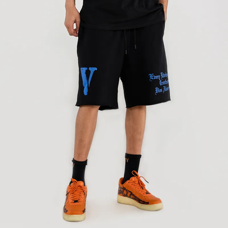 VLONE Gothic Alphabet Series Shorts Unisex Black Blue-3