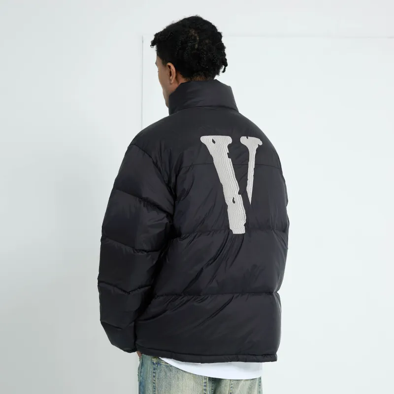 VLONE Down Jacket Unisex Black Silver-5