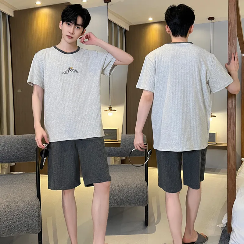 Huggy Kissy Pajama Set Men's Heather Gray-3