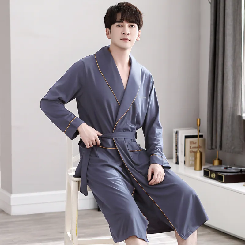 Huggy Kissy Pajama Robe Men's Dark Gray-2