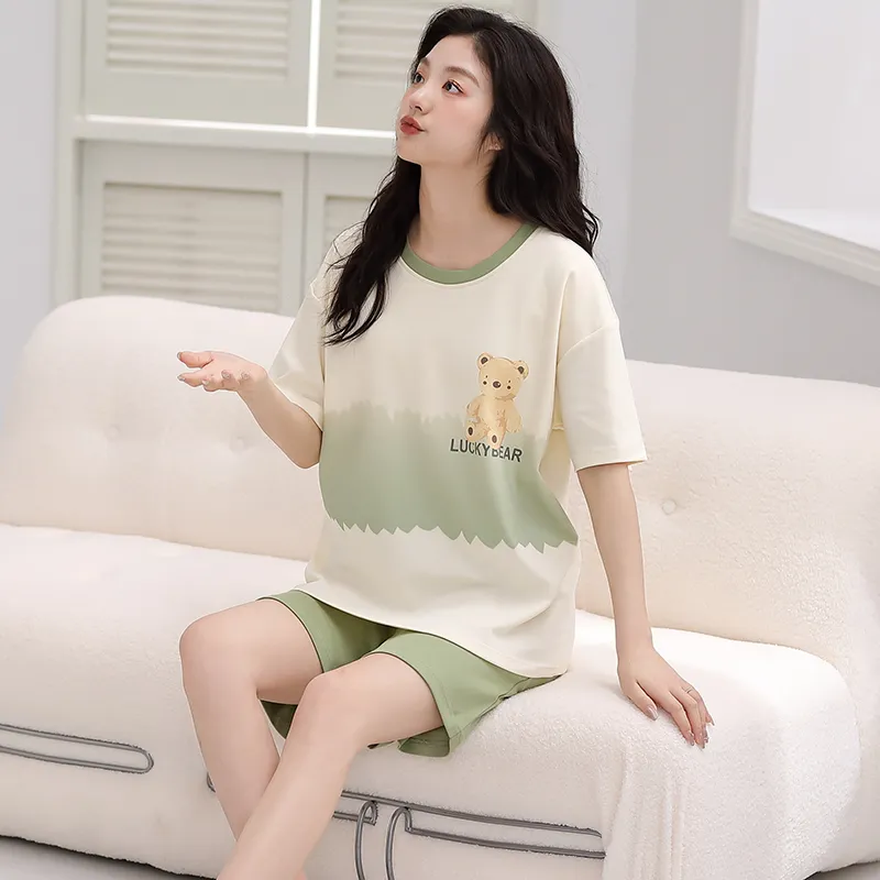 Huggy Kissy Pajama Set Women's Apricot-1