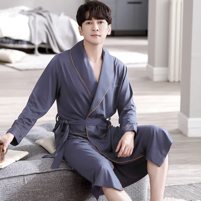 Huggy Kissy Pajama Robe Men's Dark Gray-1