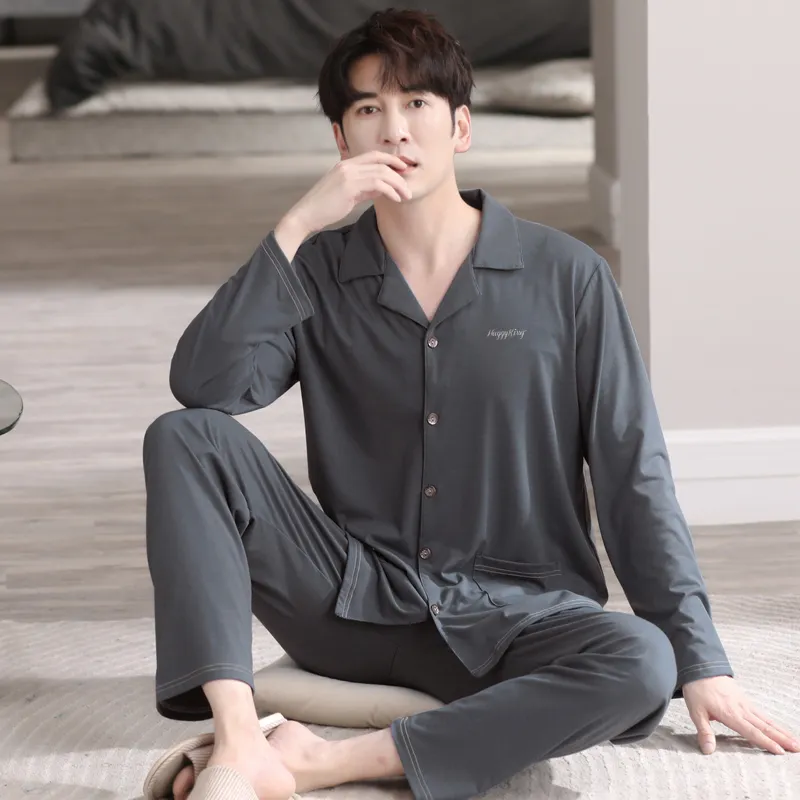 Huggy Kissy Pajama Set Men's Pencil Gray-1