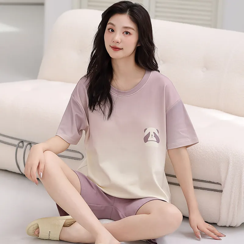 Huggy Kissy Pajama Set Women's Light Purple-4
