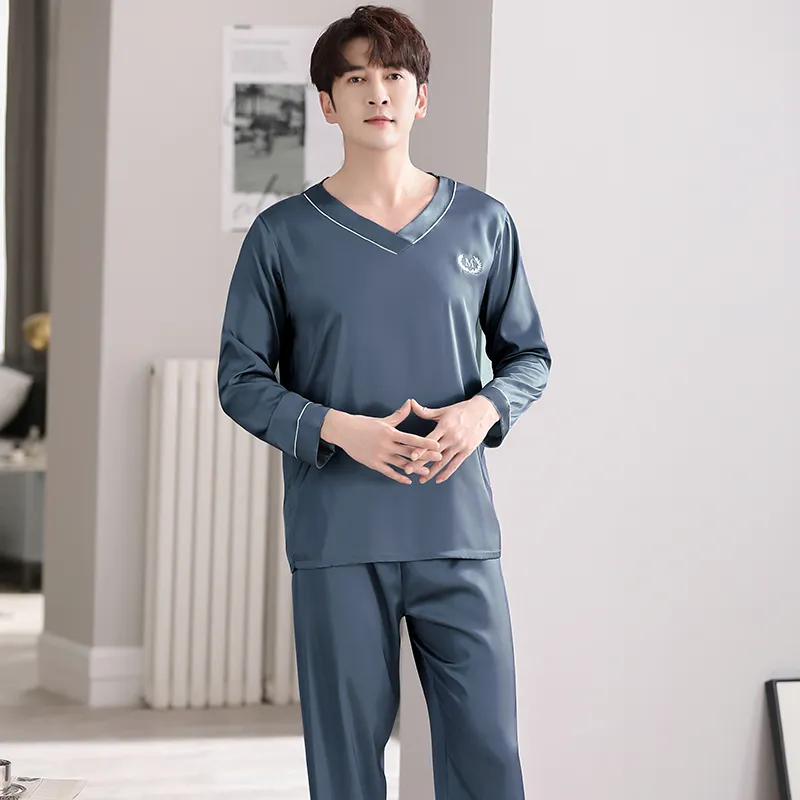 Huggy Kissy Pajama Set Men's Dusty Blue-5