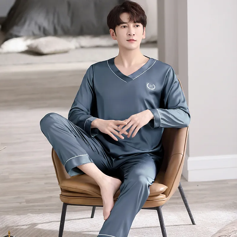 Huggy Kissy Pajama Set Men's Dusty Blue-4