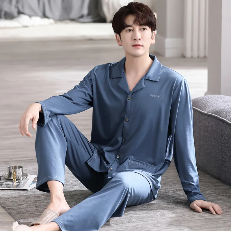 Huggy Kissy Pajama Set Men's Dusty Blue-3