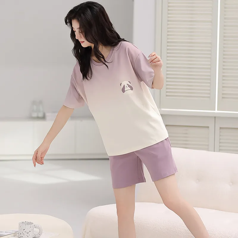 Huggy Kissy Pajama Set Women's Light Purple-5