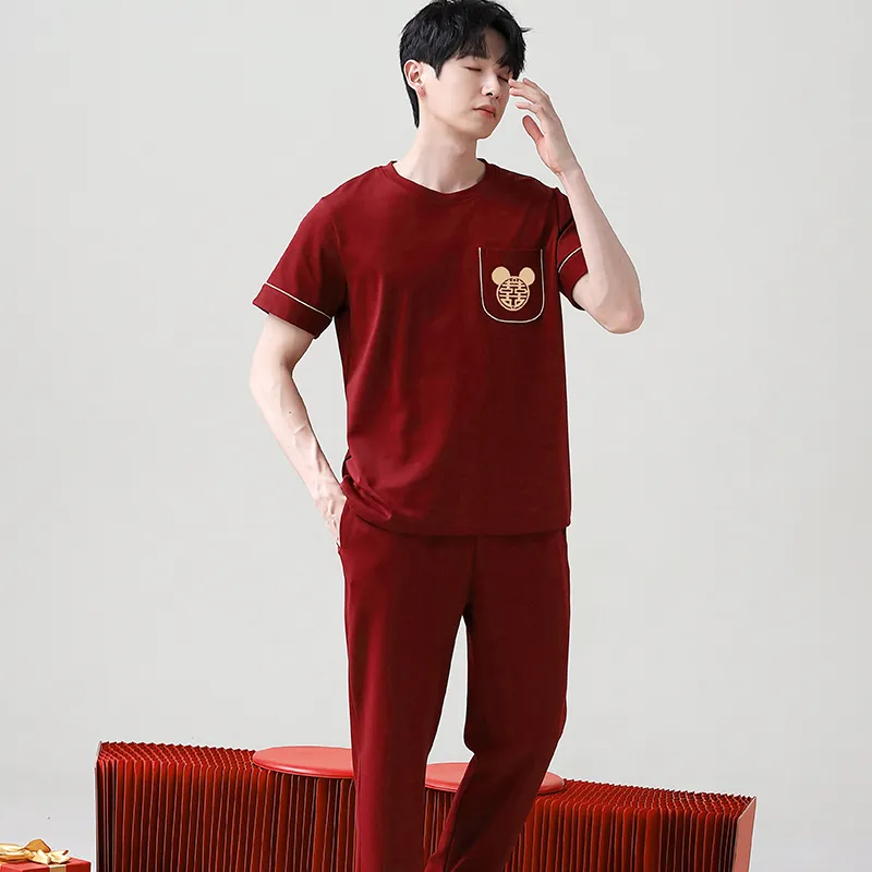 Huggy Kissy Pajama Set Men's Red-5