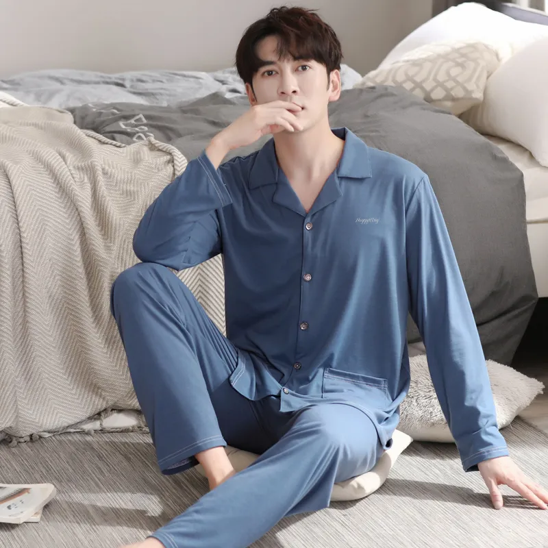 Huggy Kissy Pajama Set Men's Dusty Blue-4