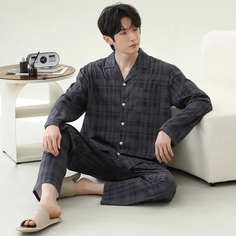 Huggy Kissy Pajama Set Men's Dark Gray-1