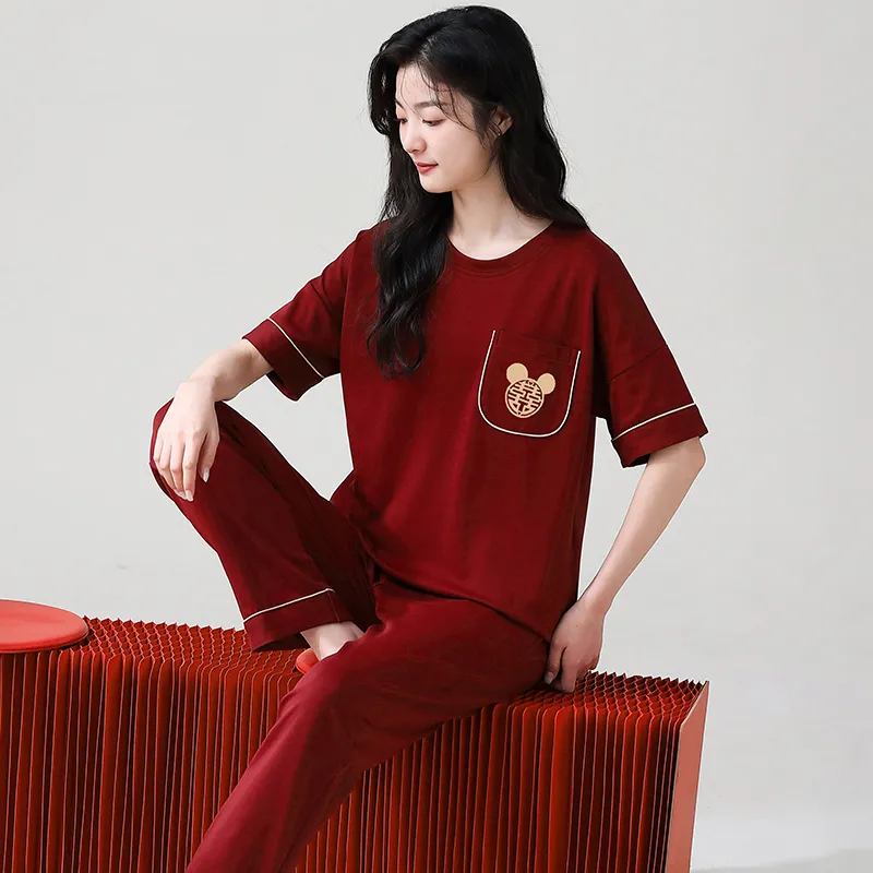 Huggy Kissy Pajama Set Women's Red-2