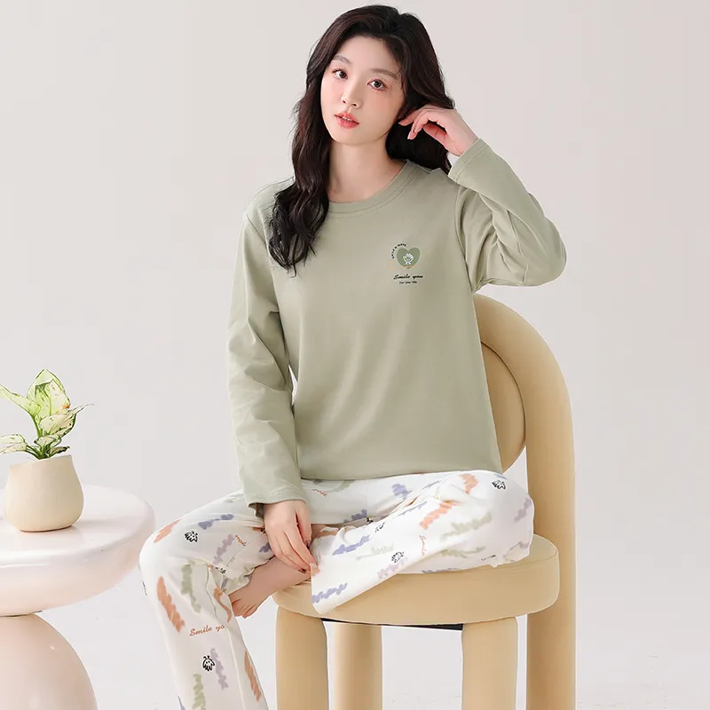 Huggy Kissy Pajama Set Women's Light Green-2