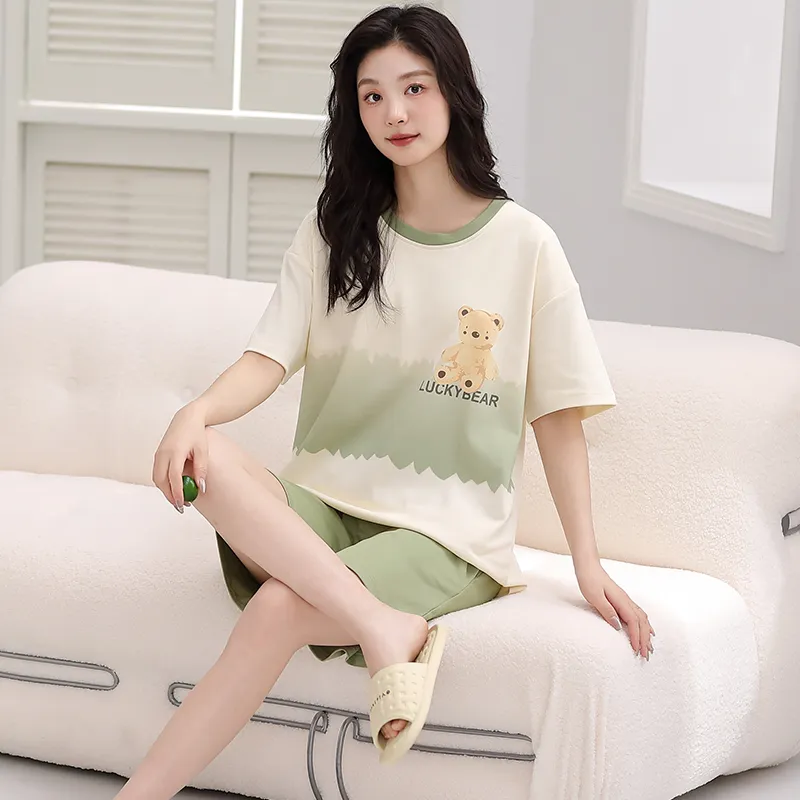 Huggy Kissy Pajama Set Women's Apricot-2