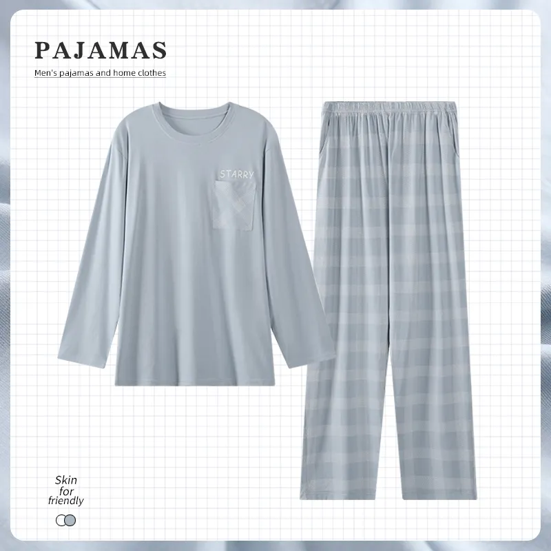 Huggy Kissy Pajama Set Men's Light Blue-1