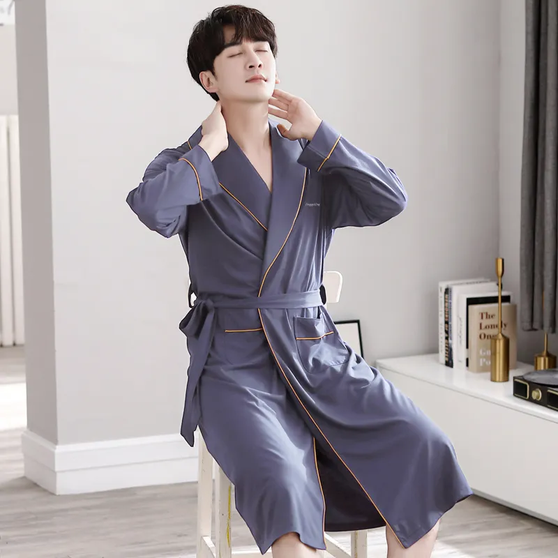 Huggy Kissy Pajama Robe Men's Dark Gray-4