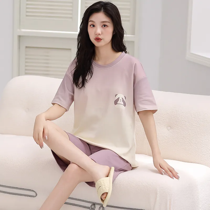 Huggy Kissy Pajama Set Women's Light Purple-2