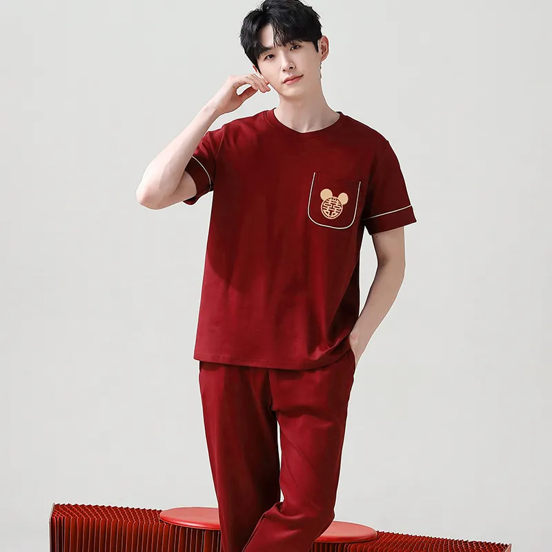 Huggy Kissy Pajama Set Men's Red-4