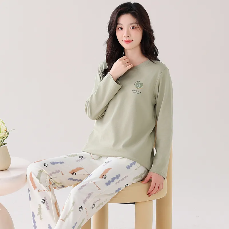 Huggy Kissy Pajama Set Women's Light Green-5