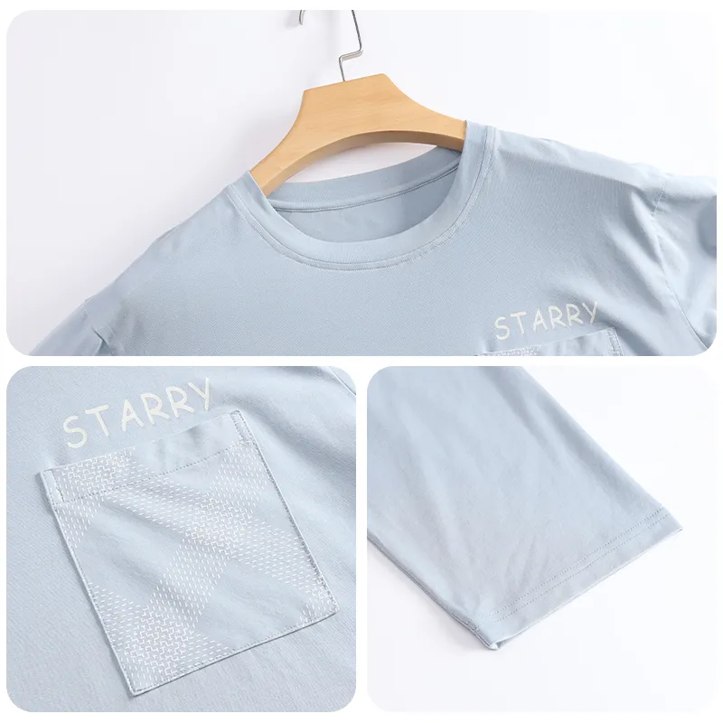 Huggy Kissy Pajama Set Men's Light Blue-2